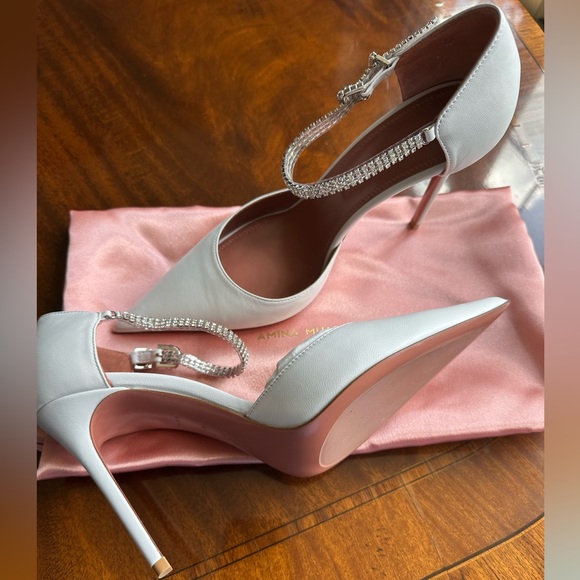 AMINA MUADDI URSINA PUMP 105 WHITE NAPA - Picture 12 of 13